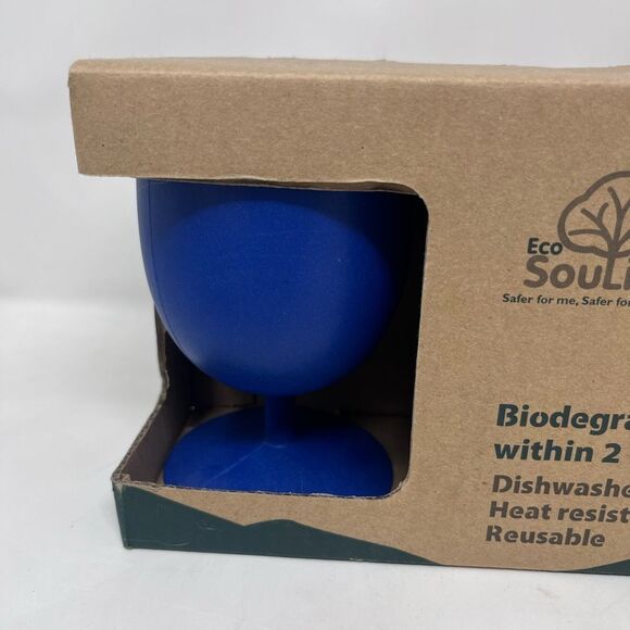 Eco Soul Life Biodegradable Sky Blue Goblet Set of 4 NEW - Picture 2 of 9